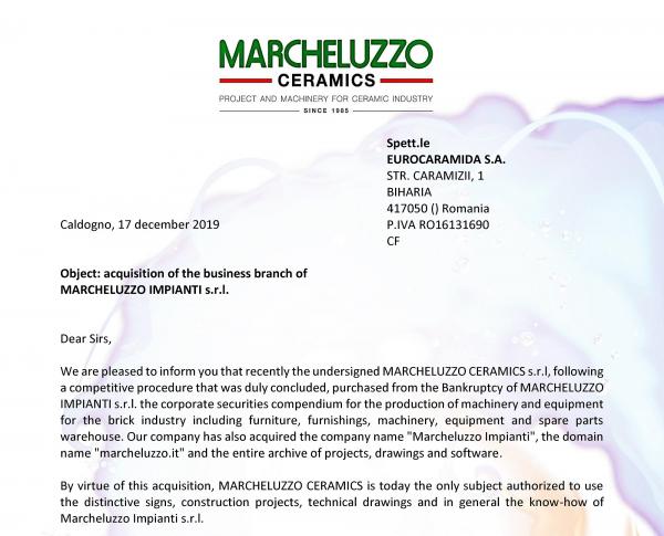 Adquisición de la empresa Marcheluzzo Impianti